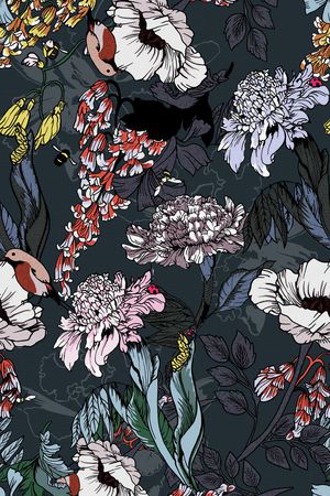 抽象花卉印花华亿平台图片