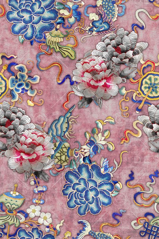 牡丹印花华亿平台图片