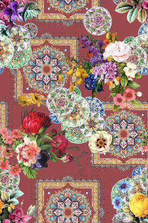 花卉印花华亿平台图片