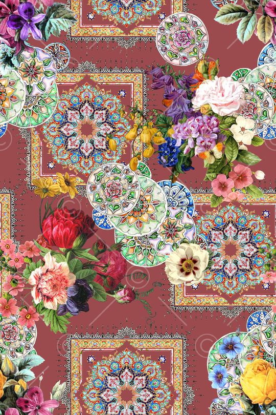 花卉印花华亿平台图片