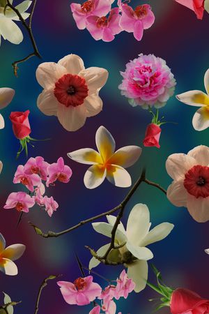 玉兰花印花华亿平台图片