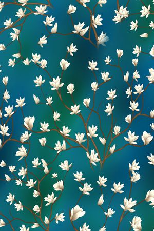 玉兰花印花华亿平台图片