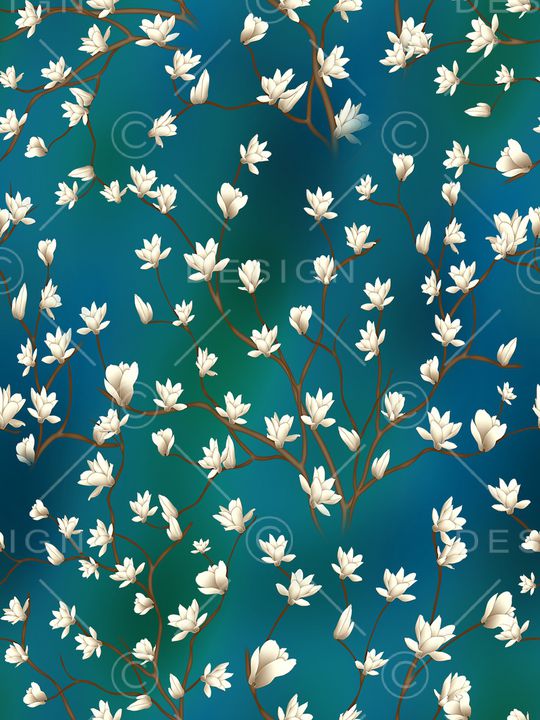 玉兰花印花华亿平台图片