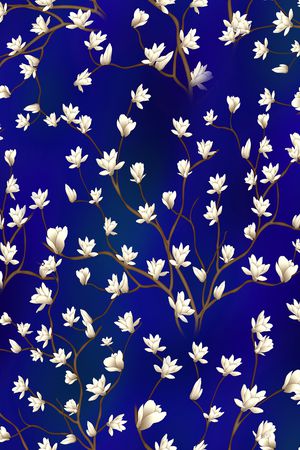 玉兰花印花华亿平台图片