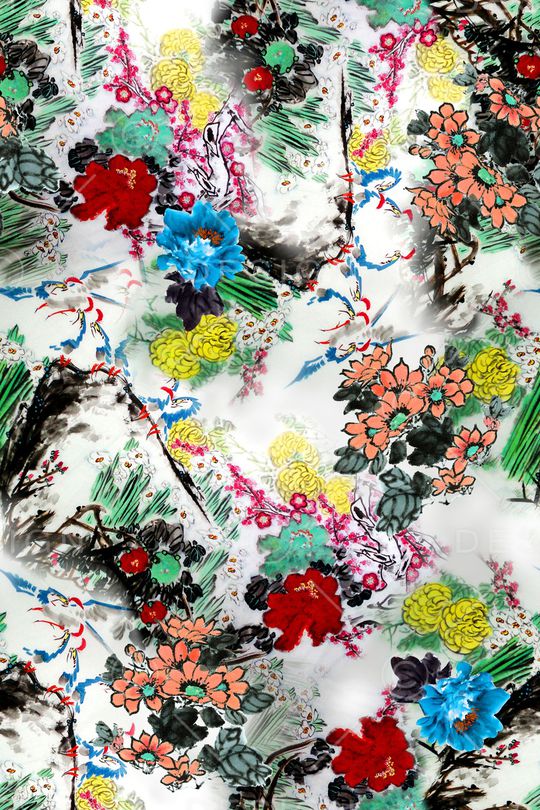 花卉印花华亿平台图片