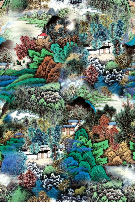 中国风印花华亿平台图片