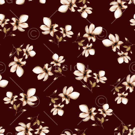 黑底花卉印花华亿平台图片