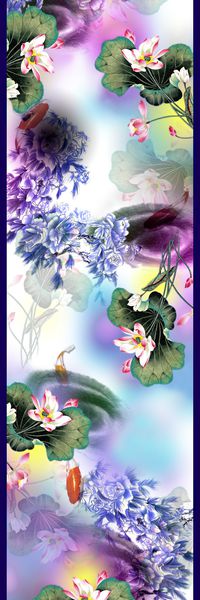 荷花印花华亿平台图片