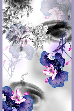 荷花印花华亿平台图片