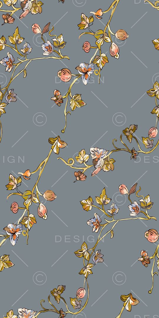 藤蔓印花华亿平台图片