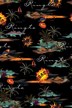 沙滩印花华亿平台图片