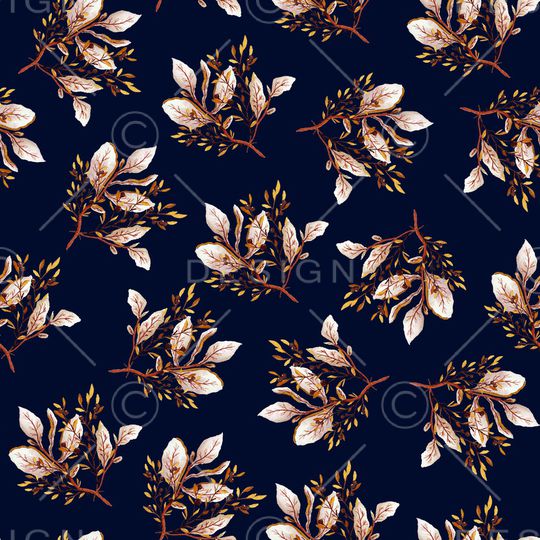 黑底花卉印花华亿平台图片