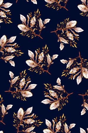 黑底花卉印花华亿平台图片