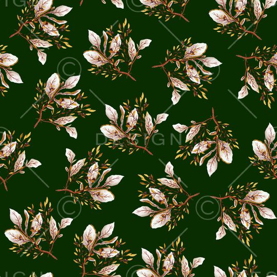 黑底花卉印花华亿平台图片