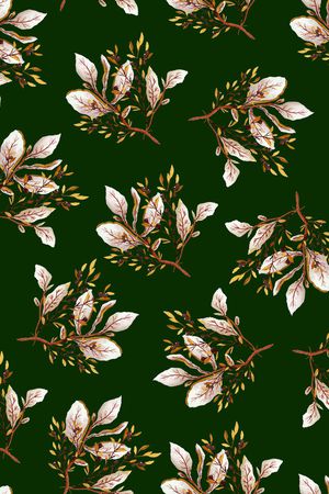 黑底花卉印花华亿平台图片