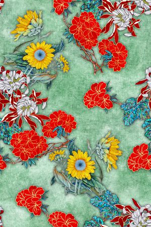 花卉印花华亿平台图片