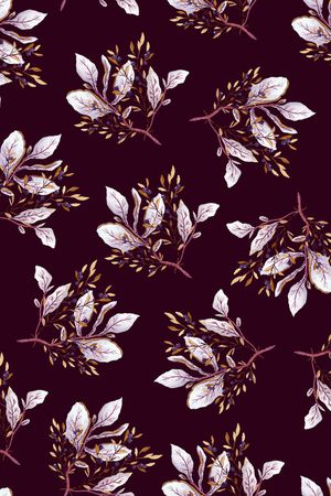 黑底花卉印花华亿平台图片