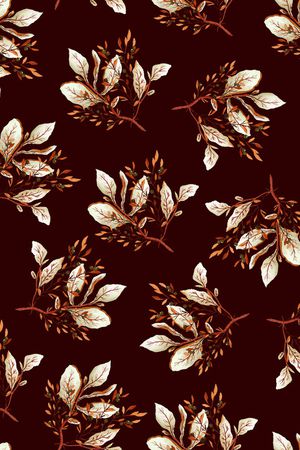 黑底花卉印花华亿平台图片