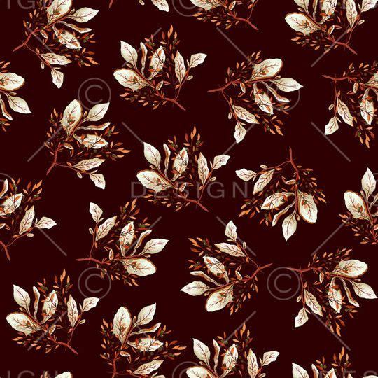 黑底花卉印花华亿平台图片