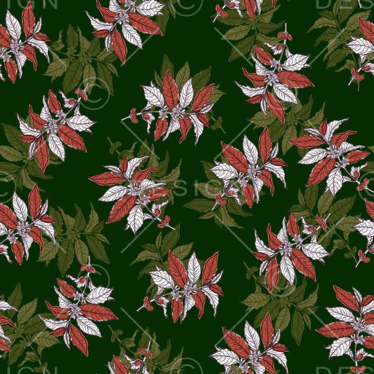 黑底花卉印花华亿平台图片