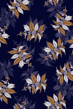 黑底花卉印花华亿平台图片