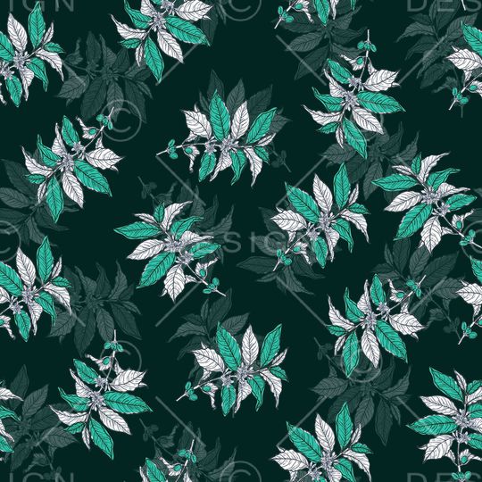 黑底花卉印花华亿平台图片