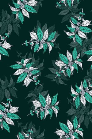 黑底花卉印花华亿平台图片