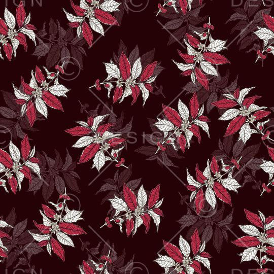 黑底花卉印花华亿平台图片