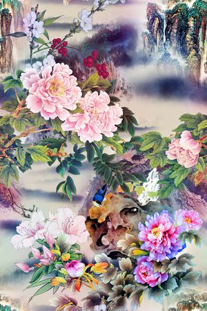 花卉印花华亿平台图片