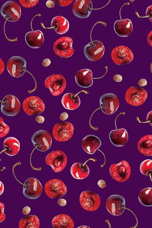 黑底花卉印花华亿平台图片