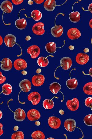 黑底花卉印花华亿平台图片