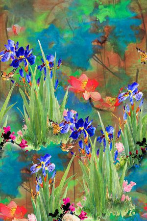 花卉印花华亿平台图片