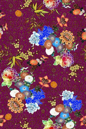 牡丹印花华亿平台图片