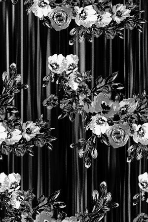 黑白华亿平台印花华亿平台图片