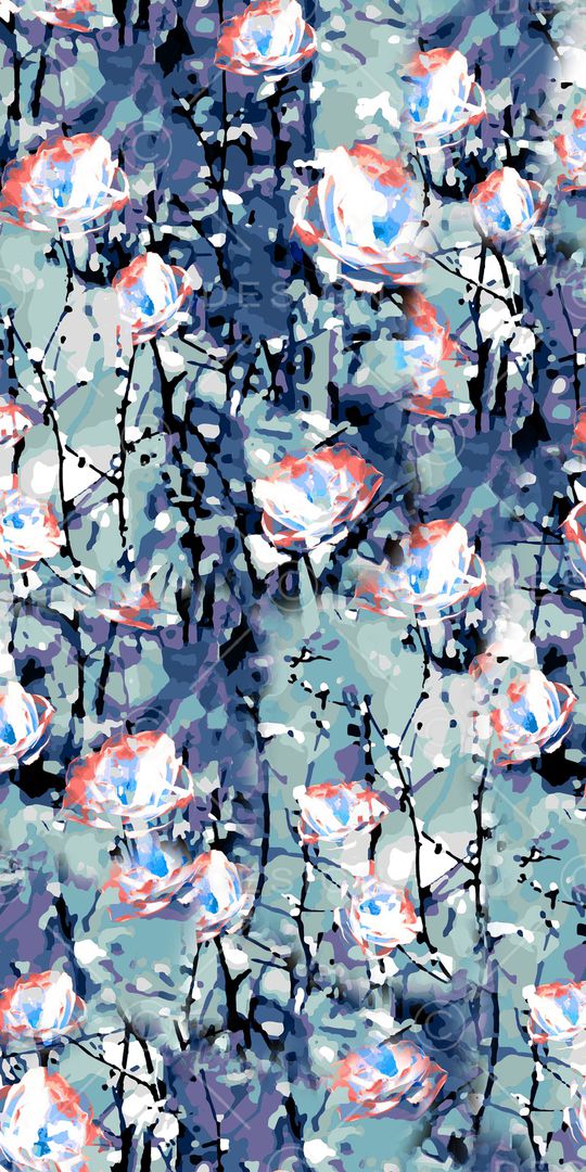 抽象花卉印花华亿平台图片