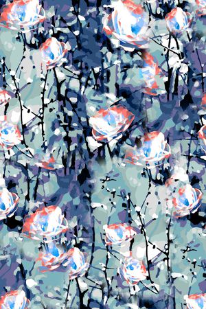 抽象花卉印花华亿平台图片