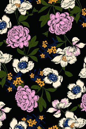 抽象花卉印花华亿平台图片