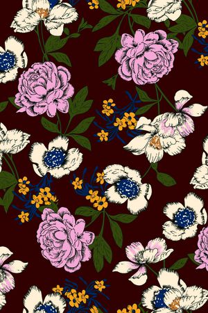 抽象花卉印花华亿平台图片