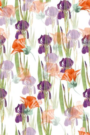 水彩花卉印花华亿平台图片