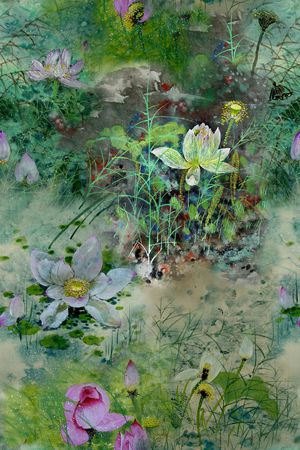 花卉印花华亿平台图片