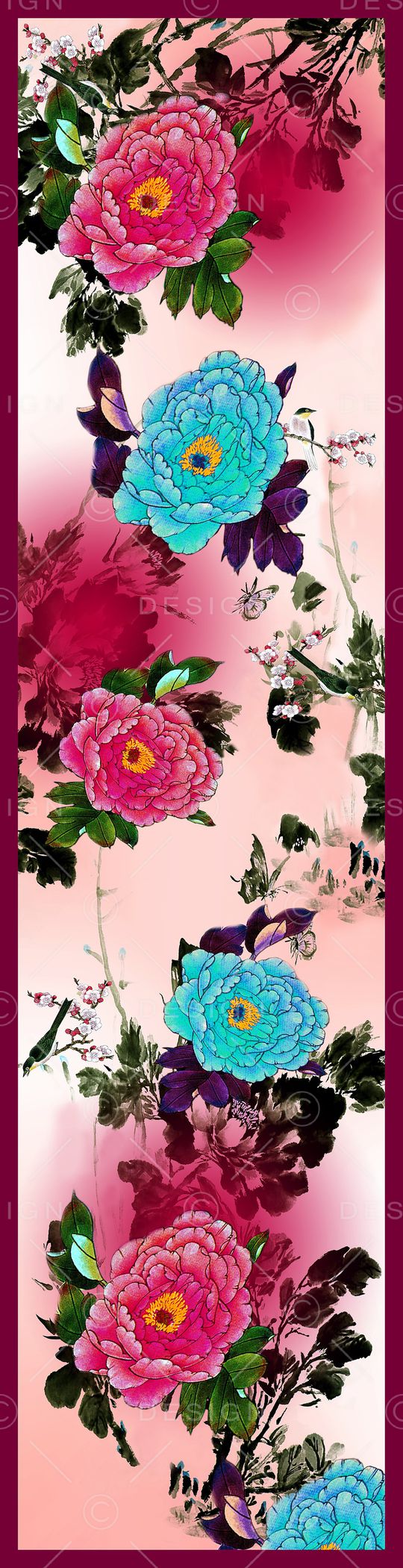 中长巾印花华亿平台图片