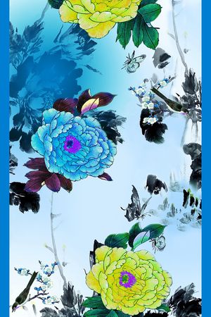 中长巾印花华亿平台图片