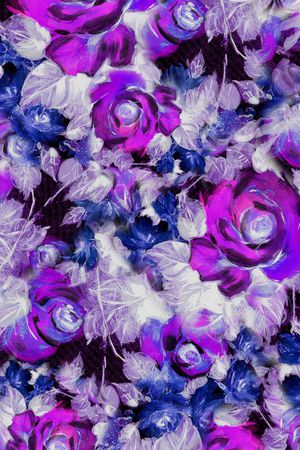 手绘玫瑰印花华亿平台图片