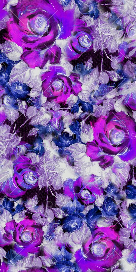 手绘玫瑰印花华亿平台图片