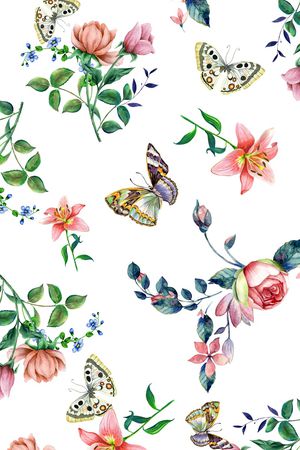 手绘花卉印花华亿平台图片