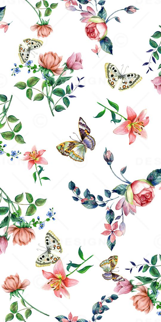 手绘花卉印花华亿平台图片