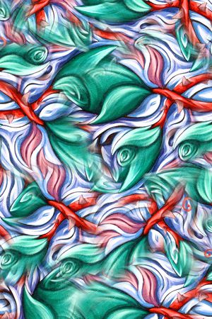 抽象花卉印花华亿平台图片