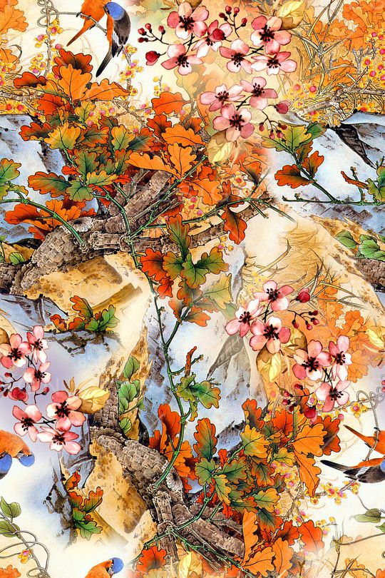 花卉印花华亿平台图片