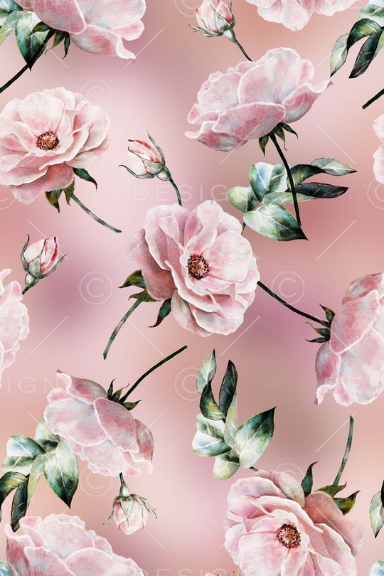 水彩花卉印花华亿平台图片