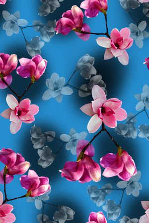 玉兰花印花华亿平台图片